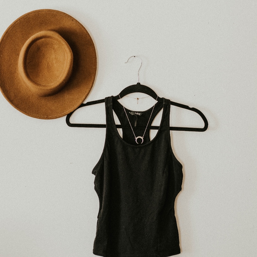Black Cutout Tank